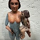 Antique polychromed houten Madonna with child