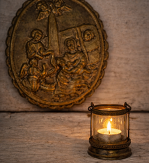 Nativity scene on tin