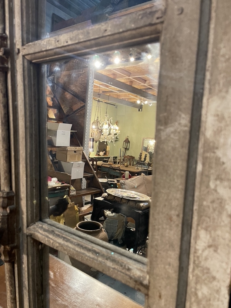Antique window frame with new mirrors