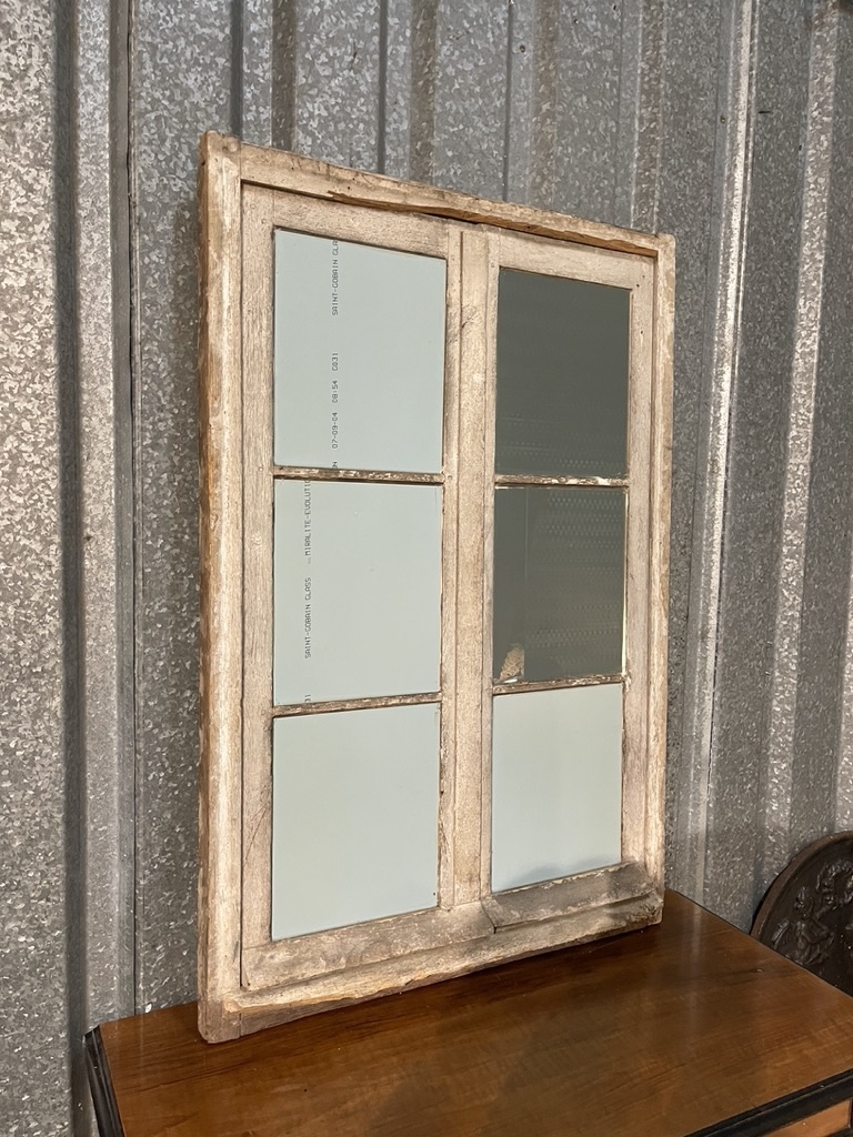 Antique window frame with new mirrors