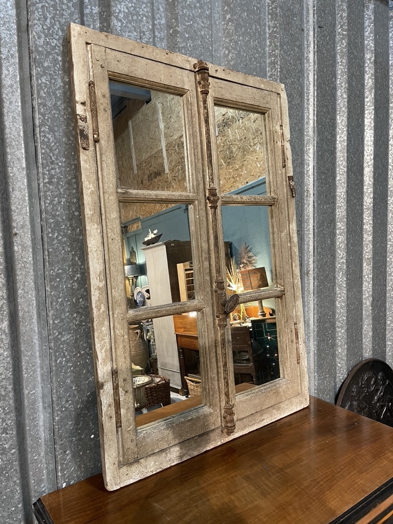 Antique window frame with new mirrors