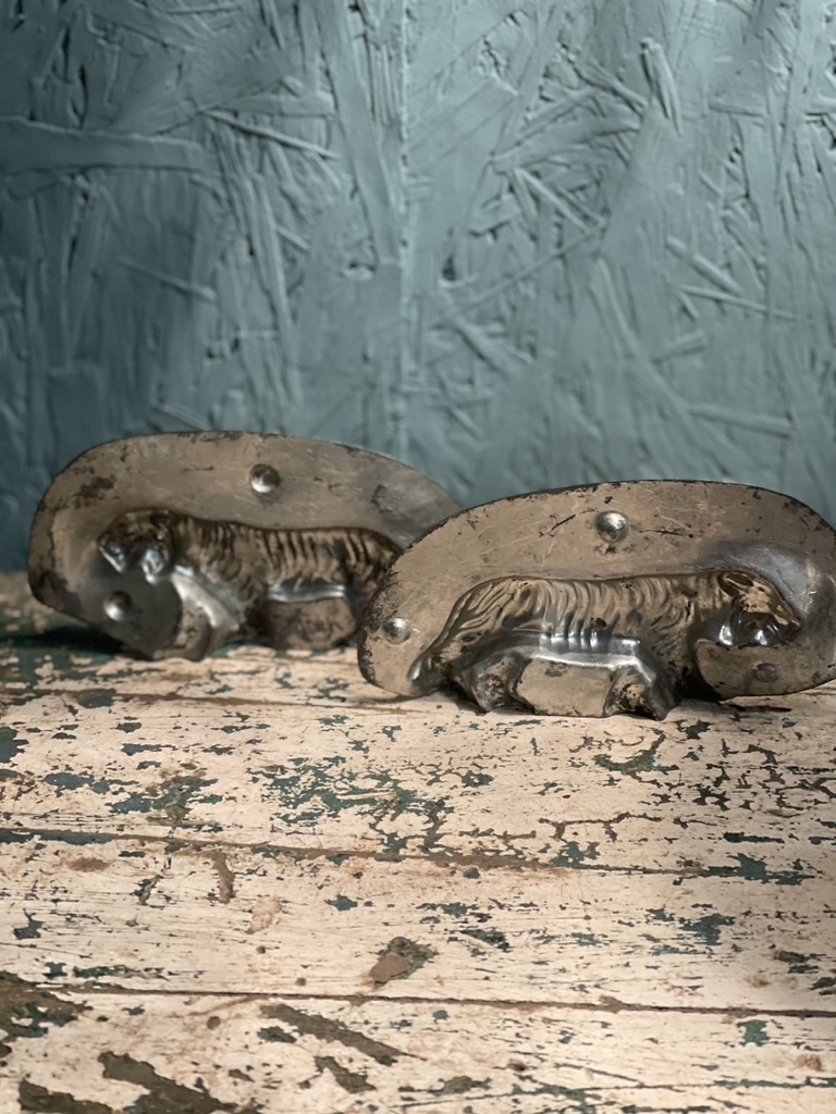 Antique chocolate mold tiger