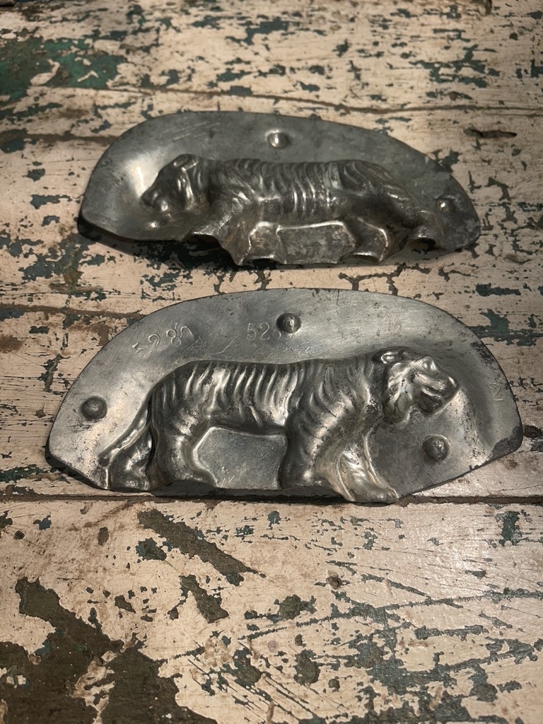 Antique chocolate mold tiger