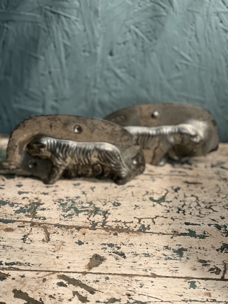 Antique chocolate mold tiger