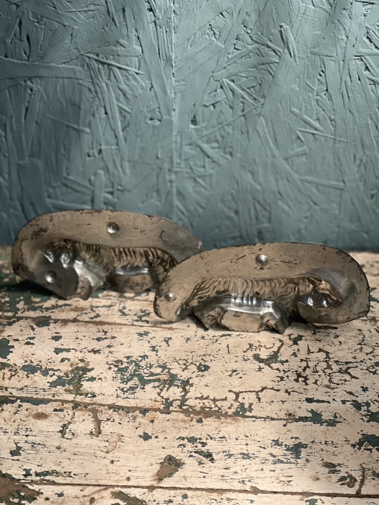 Antique chocolate mold tiger