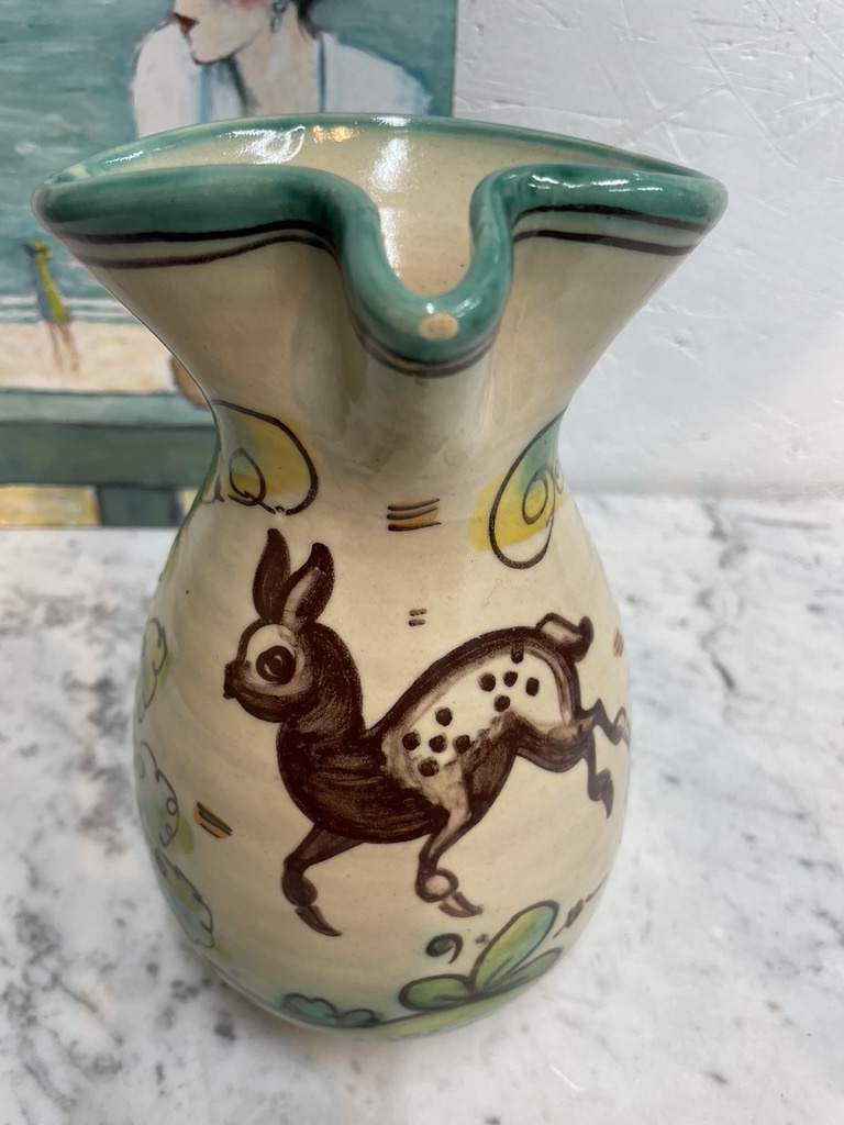 Vintage ceramic wine pitcher
