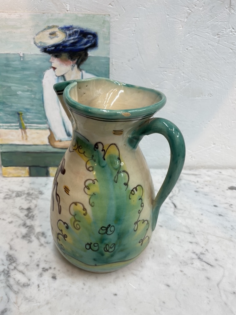 Vintage ceramic wine pitcher