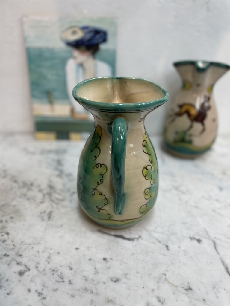 Vintage ceramic wine pitcher