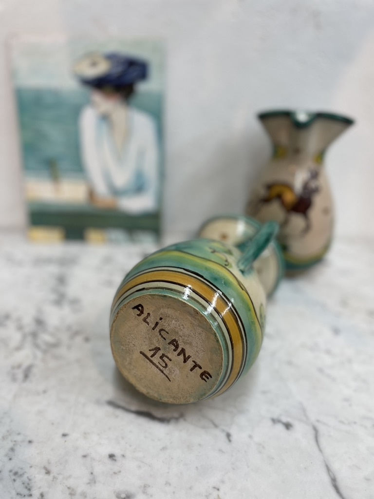 Vintage ceramic wine pitcher