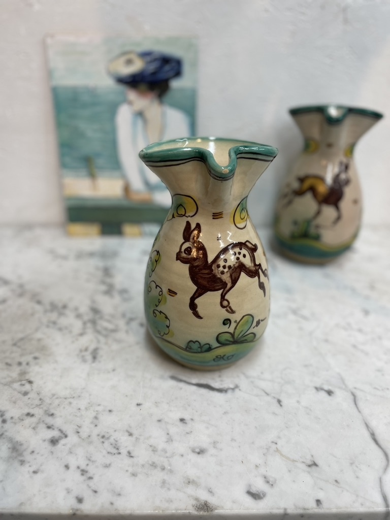 Vintage ceramic wine pitcher