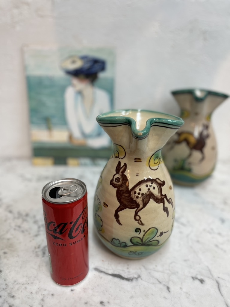 Vintage ceramic wine pitcher