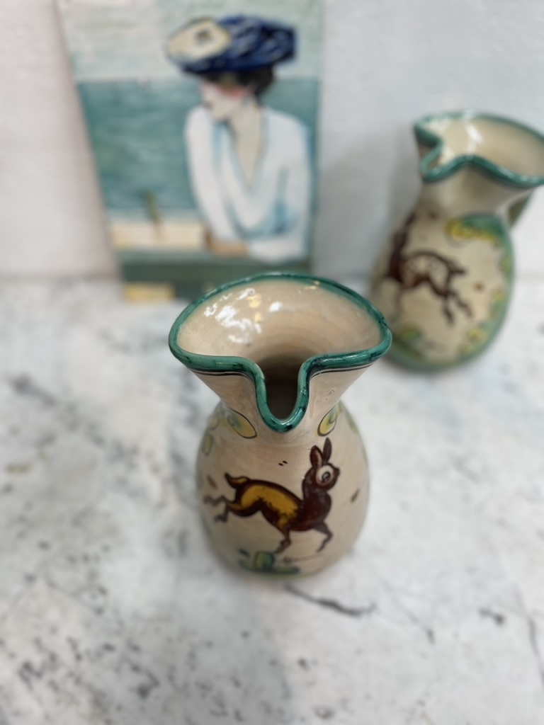 Vintage ceramic wine pitcher
