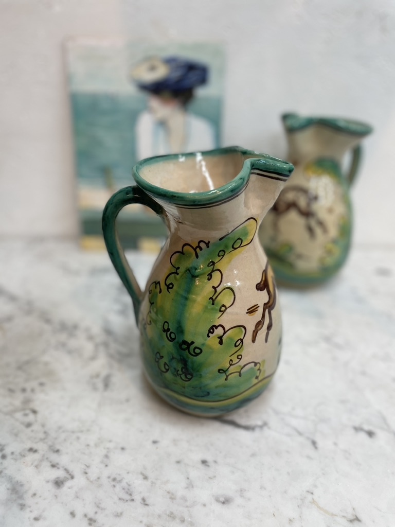 Vintage ceramic wine pitcher