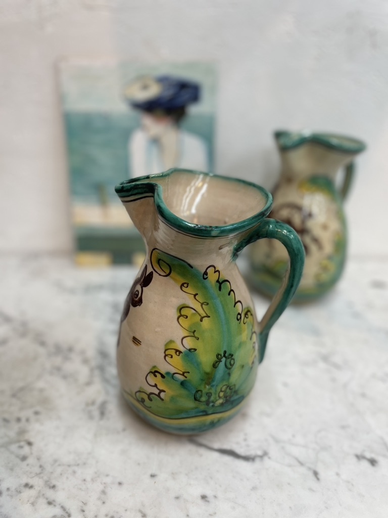 Vintage ceramic wine pitcher