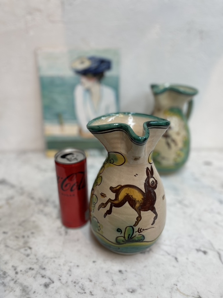 Vintage ceramic wine pitcher