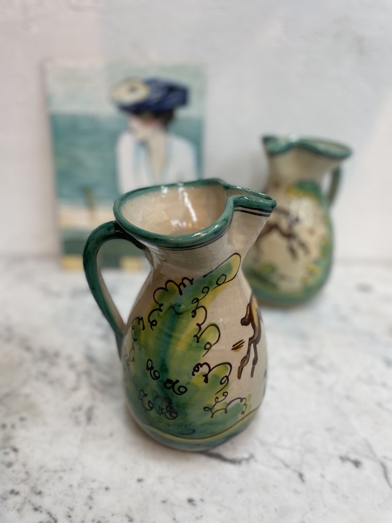 Vintage ceramic wine pitcher