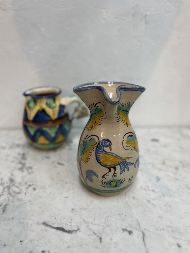 Vintage ceramic wine pitcher