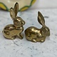 Vintage brass rabbit couple