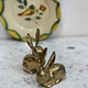 Vintage brass rabbit couple