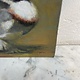Painting of  five pigeons on the ground