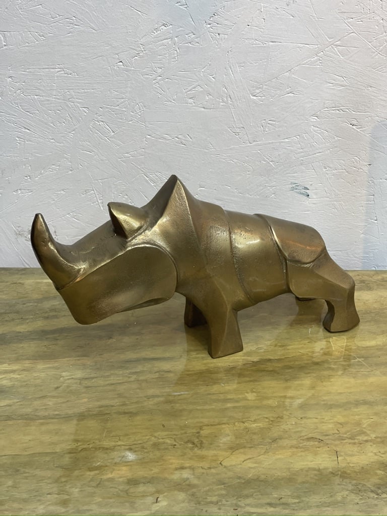 Vintage statue of a rhino