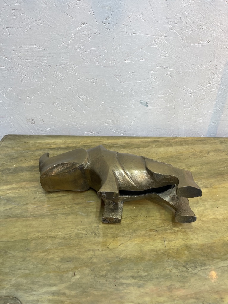 Vintage statue of a rhino