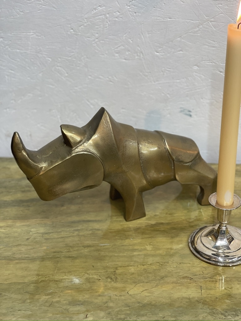 Vintage statue of a rhino