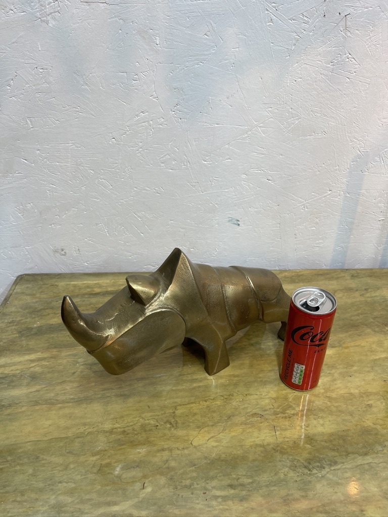 Vintage statue of a rhino