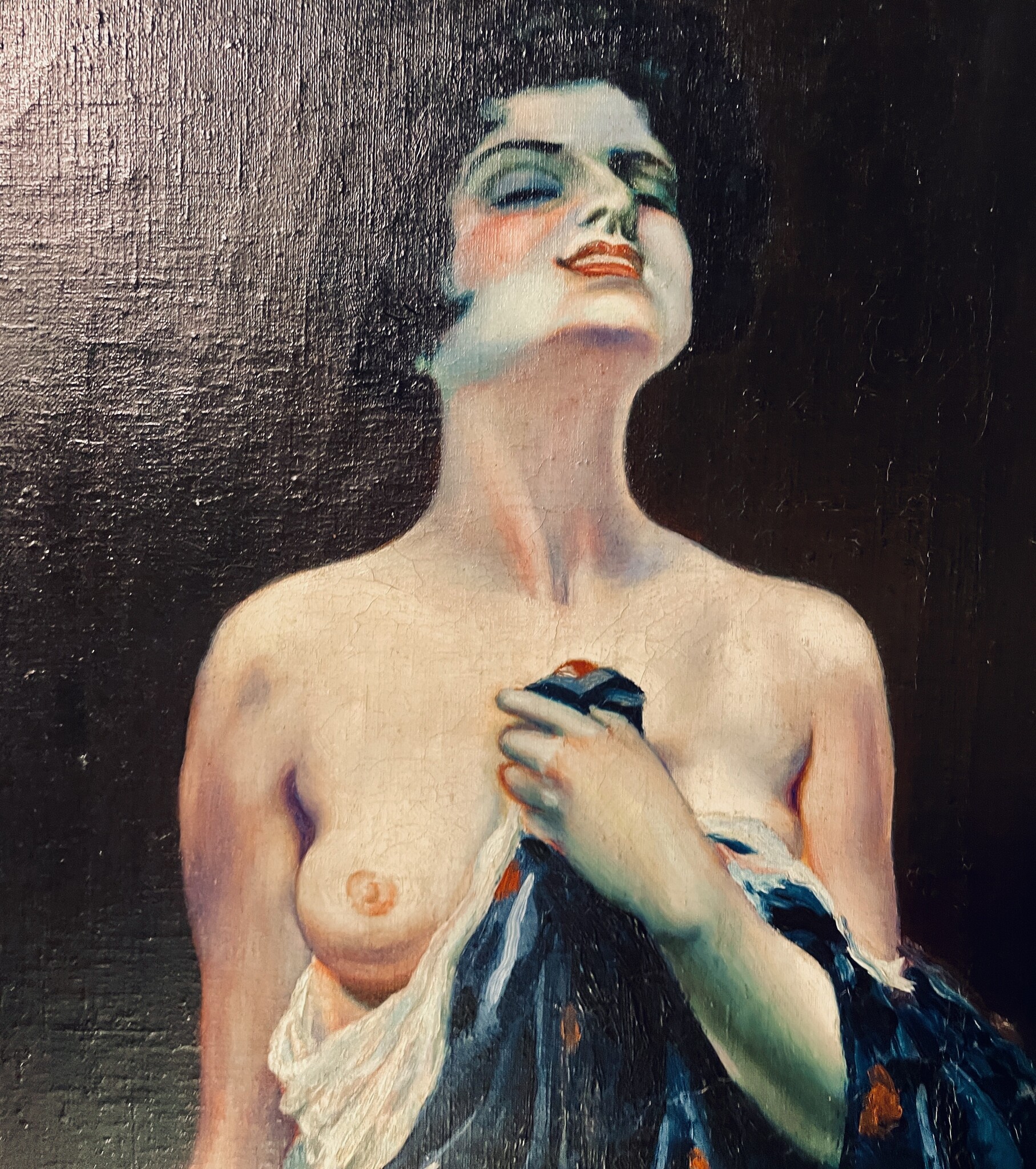 Antique painting of a stunning, sexy lady