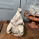 Vintage garden statue, white rooster with large feet