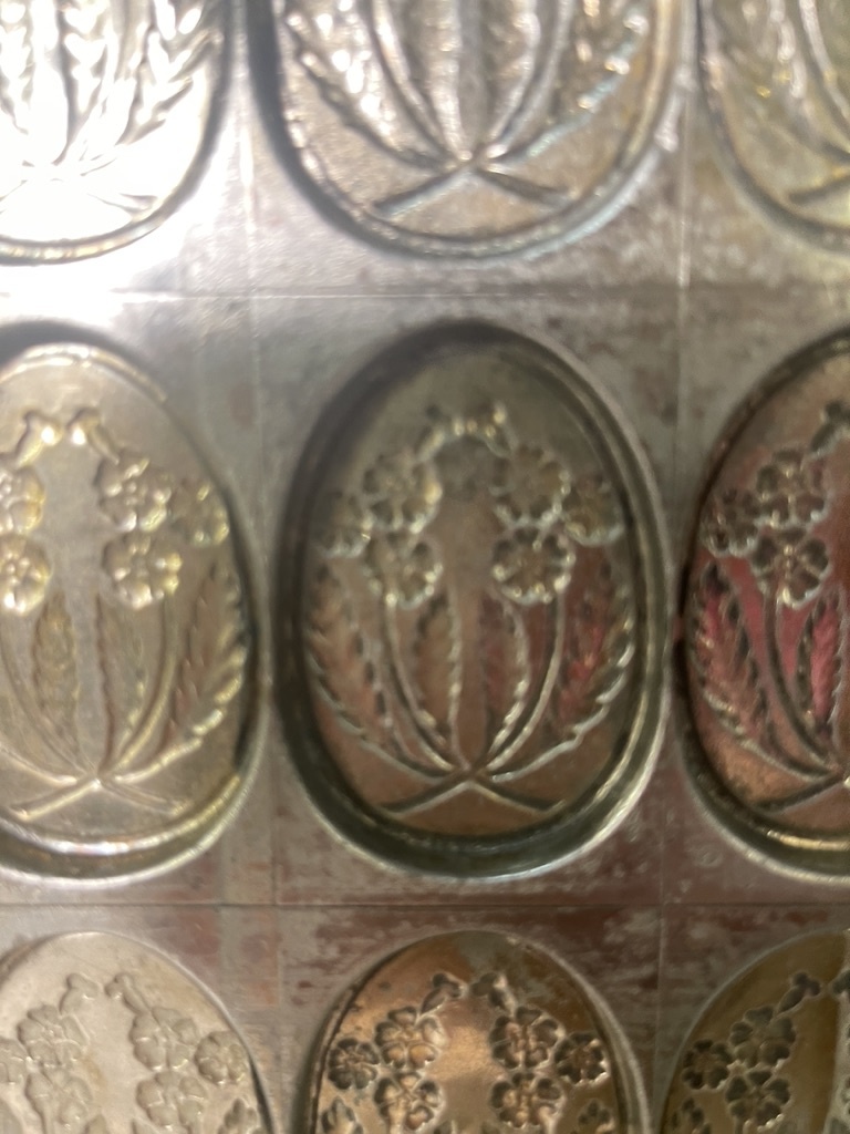 Antique chocolate mold with summer flowers