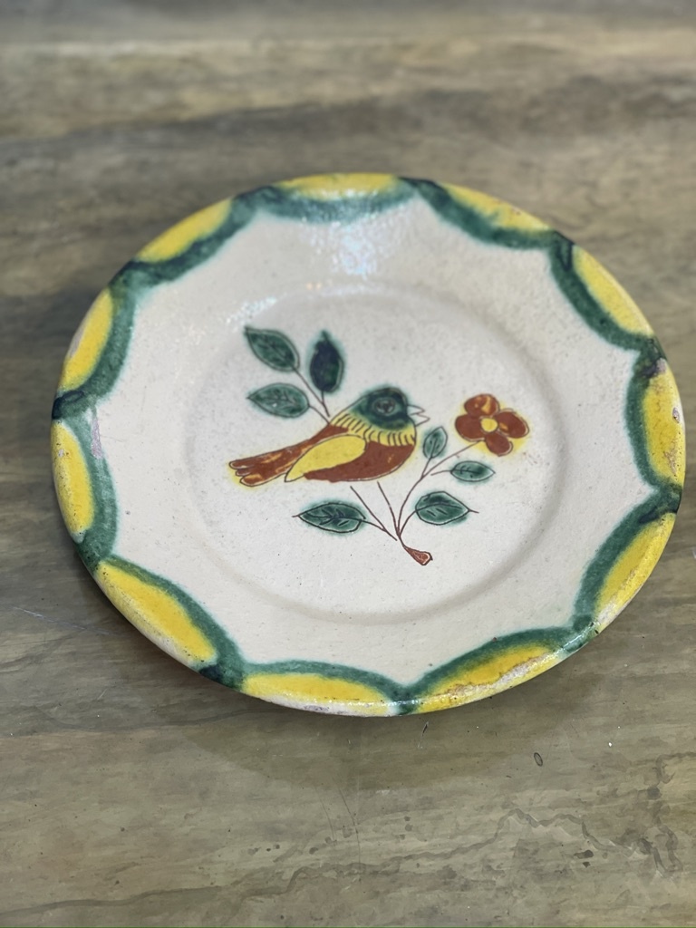 Vintage Spaanse bordjes met vogeltjes