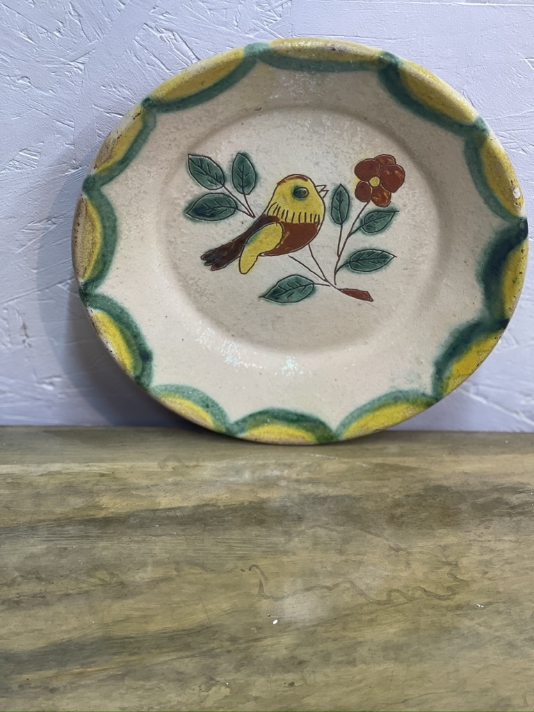 Vintage Spaanse bordjes met vogeltjes