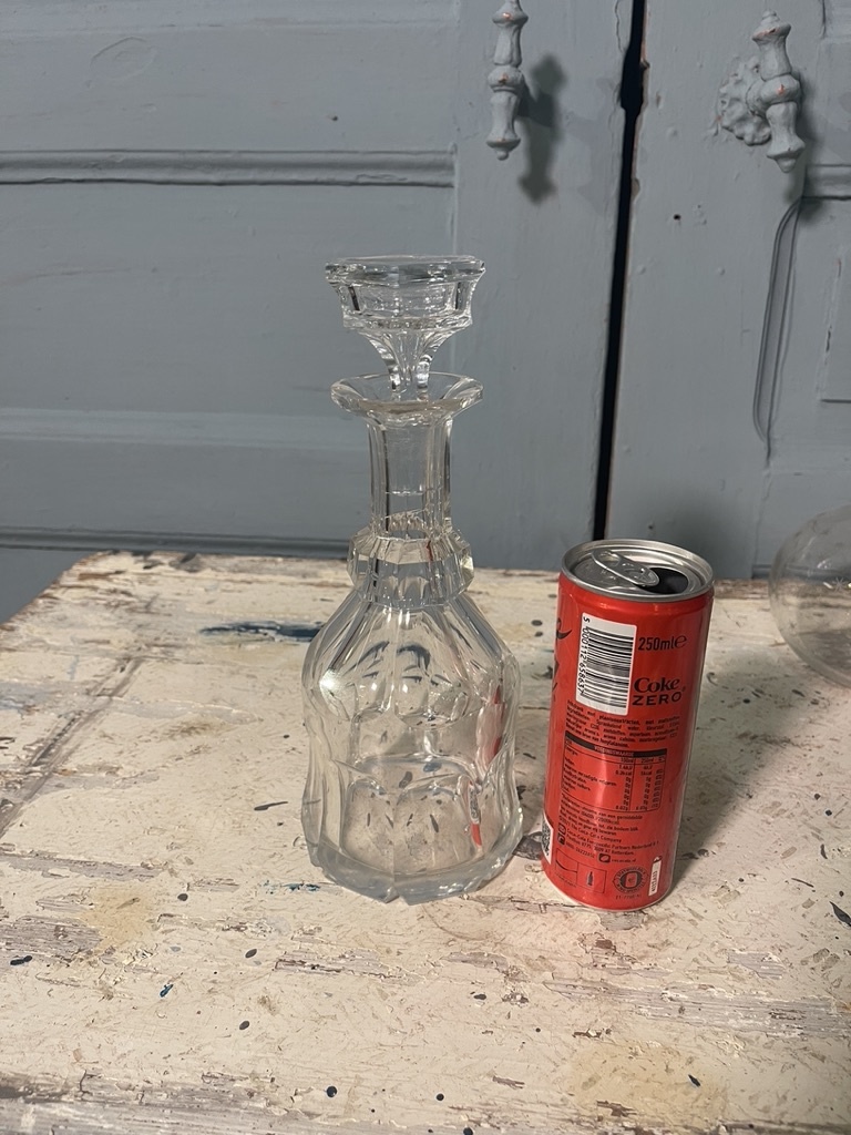 Antique decanter with panel cut