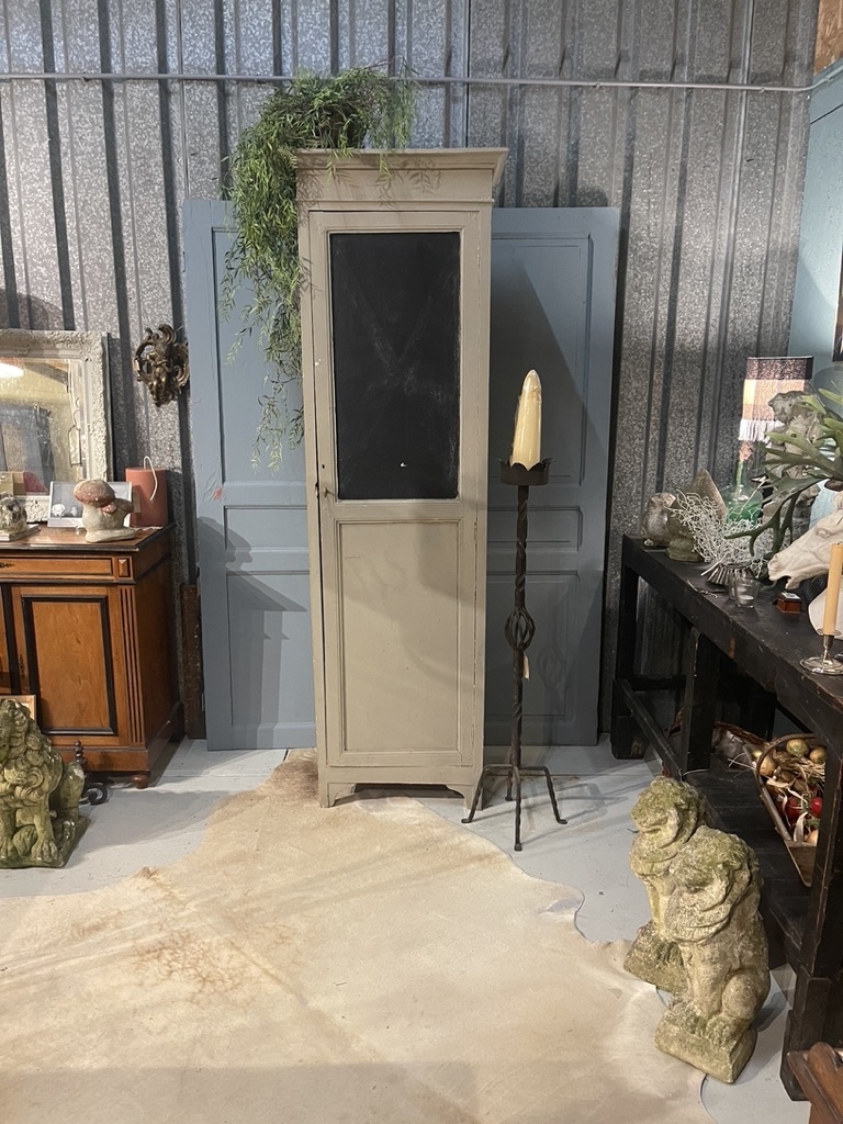 Antique  tall slim one-door cabinet
