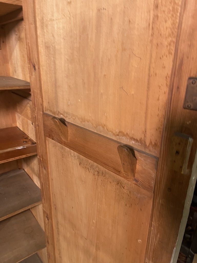 Antique  tall slim one-door cabinet