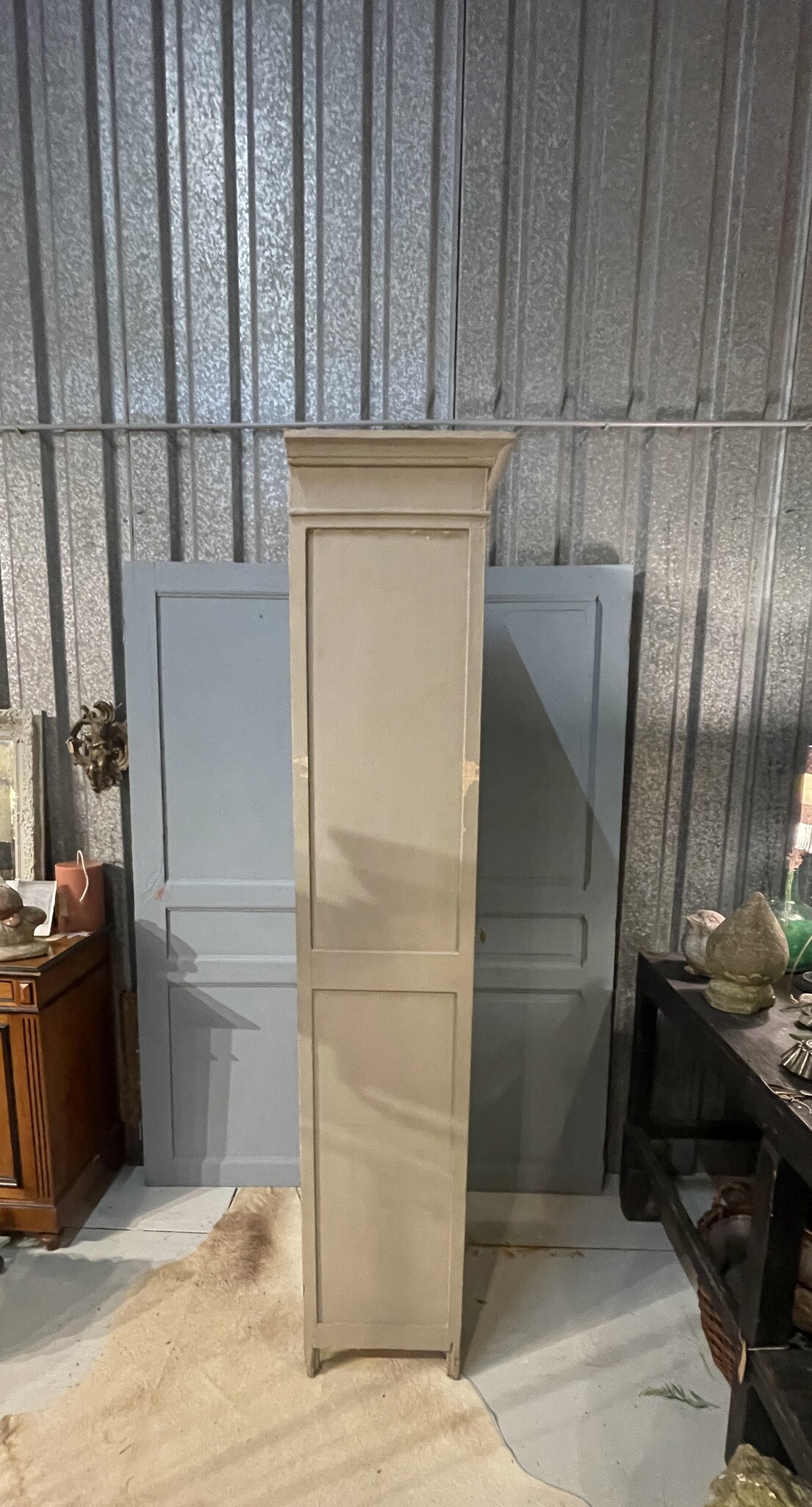 Antique  tall slim one-door cabinet