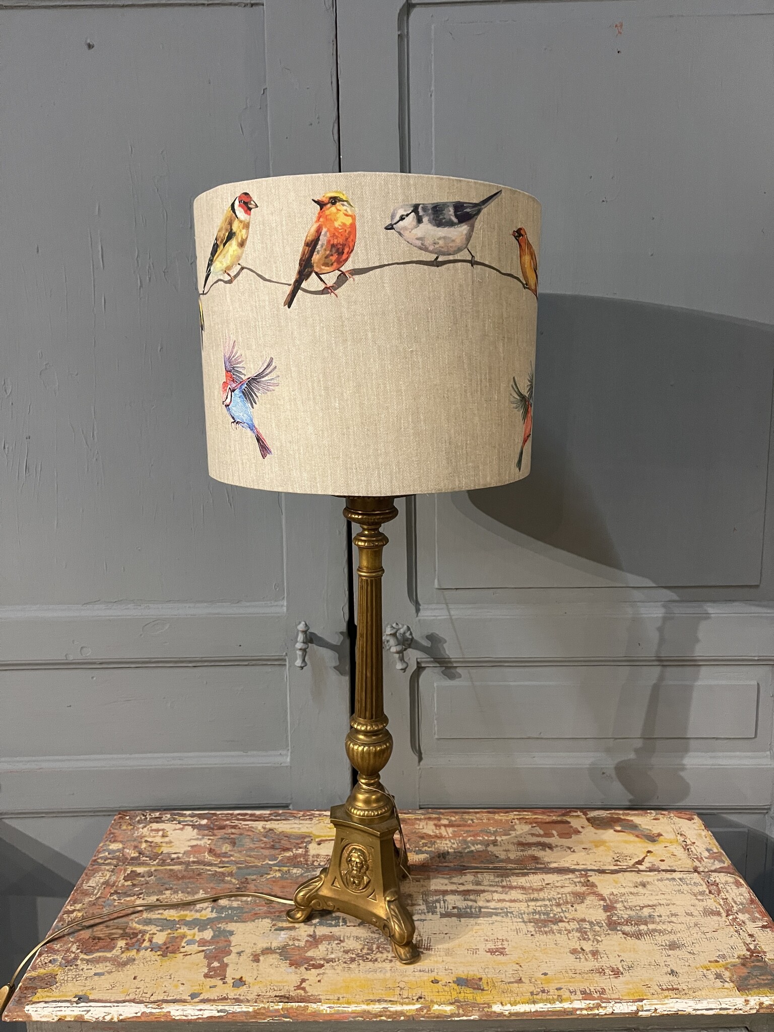 Lamp van antieke kerkkandelaar met of zonder kap