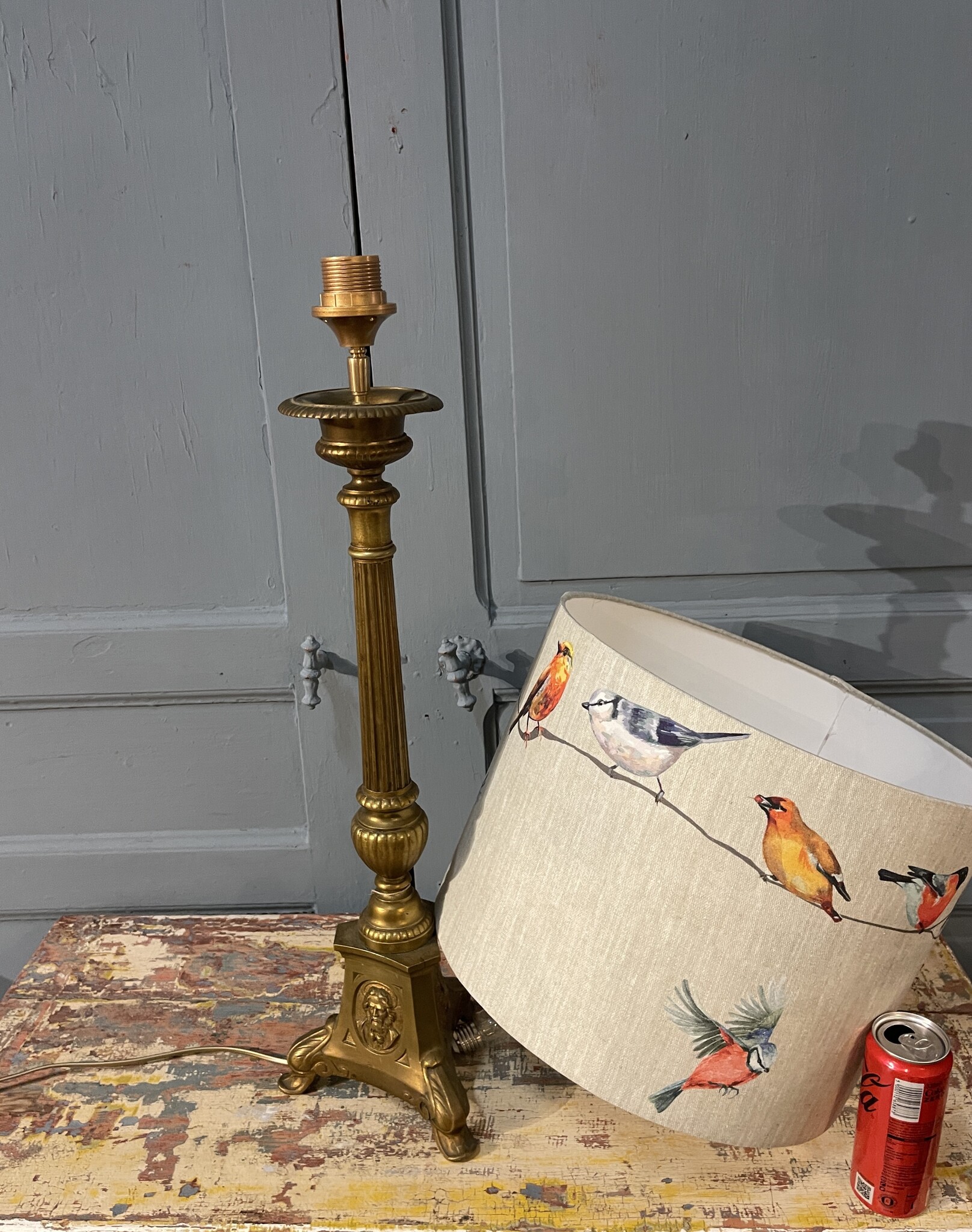 Lamp made from a antique church candlestick, with or without  shade