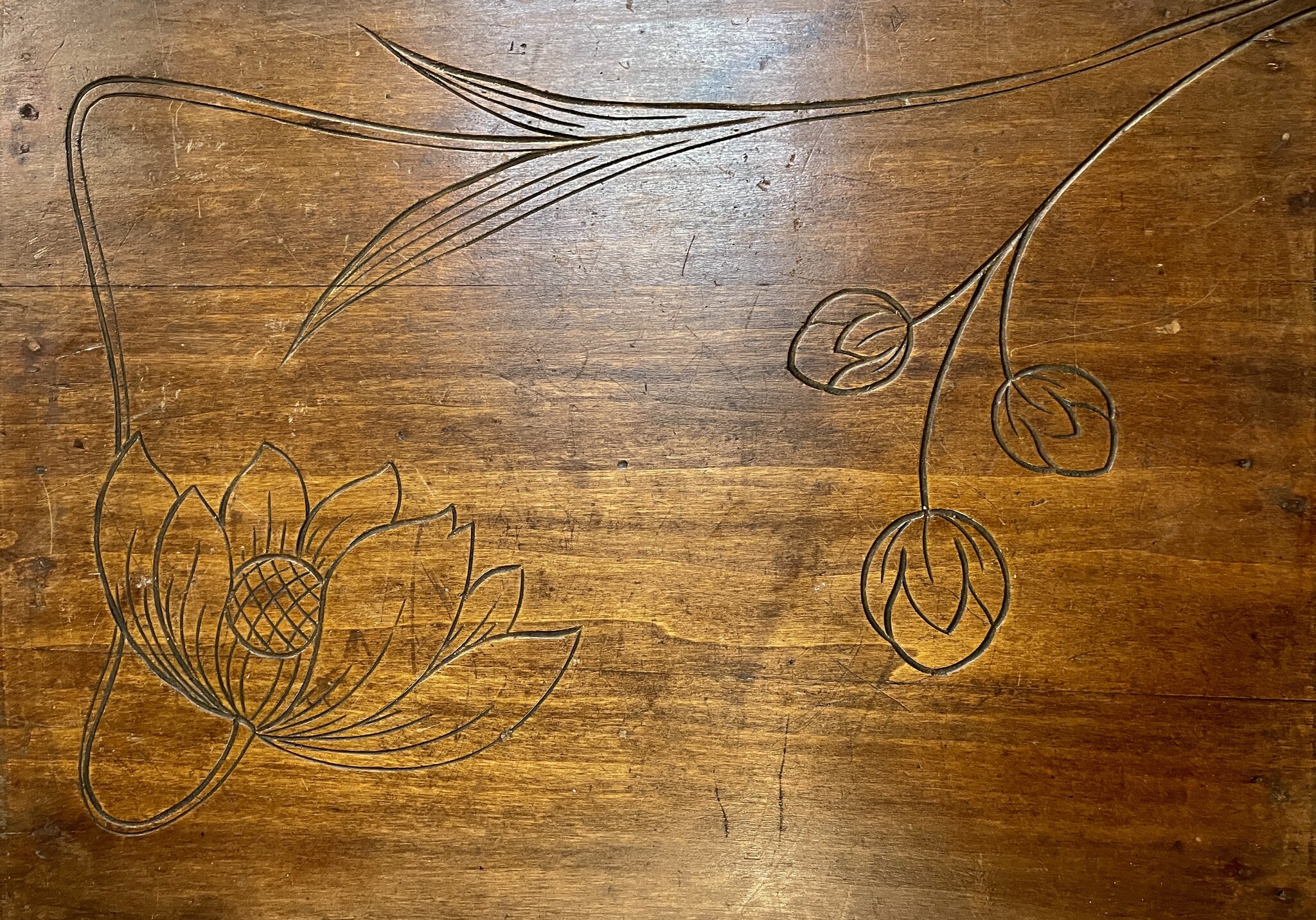 Antique set of nesting side tables