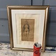 Pair of pencil drawings of circus artists and a lady in her dressing room