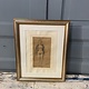 Pair of pencil drawings of circus artists and a lady in her dressing room