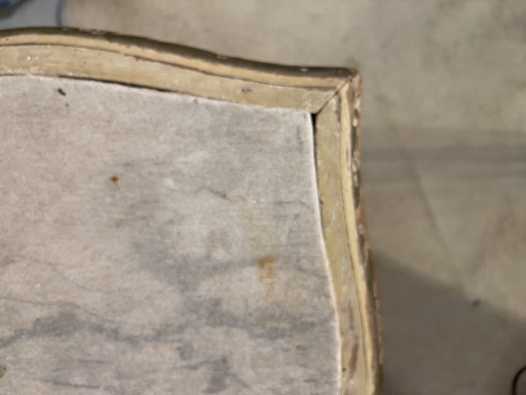 Small antique occasional table with marble top