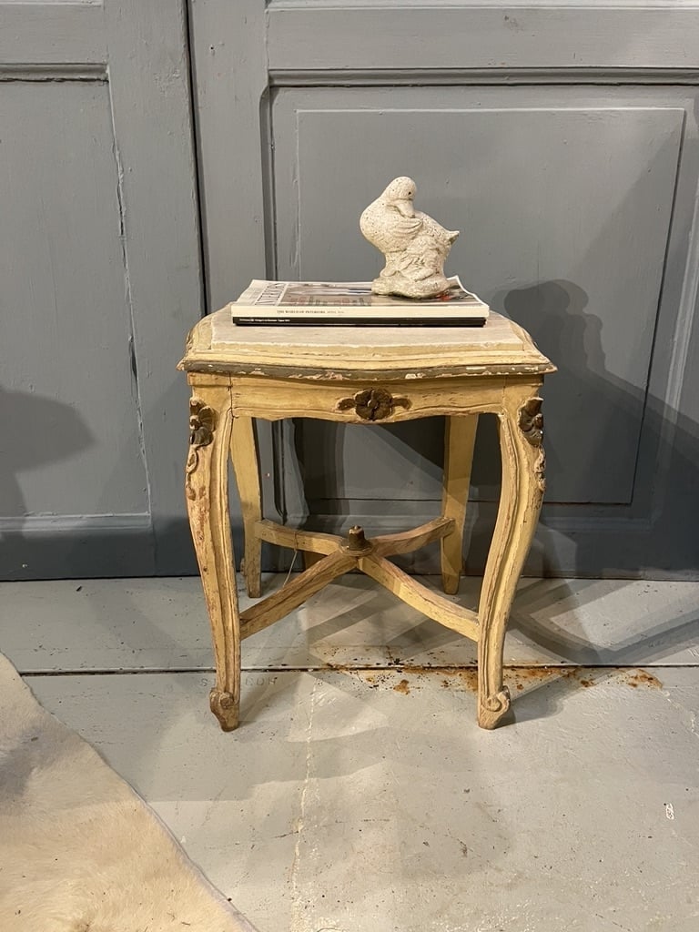 Small antique occasional table with marble top