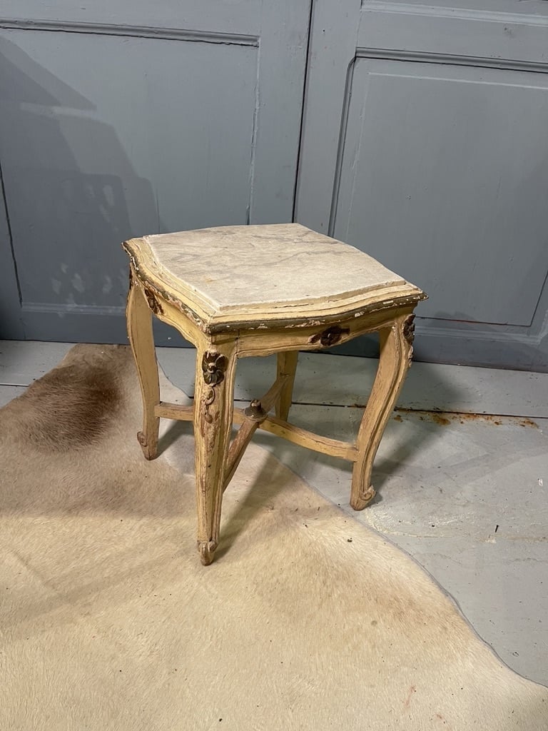 Small antique occasional table with marble top