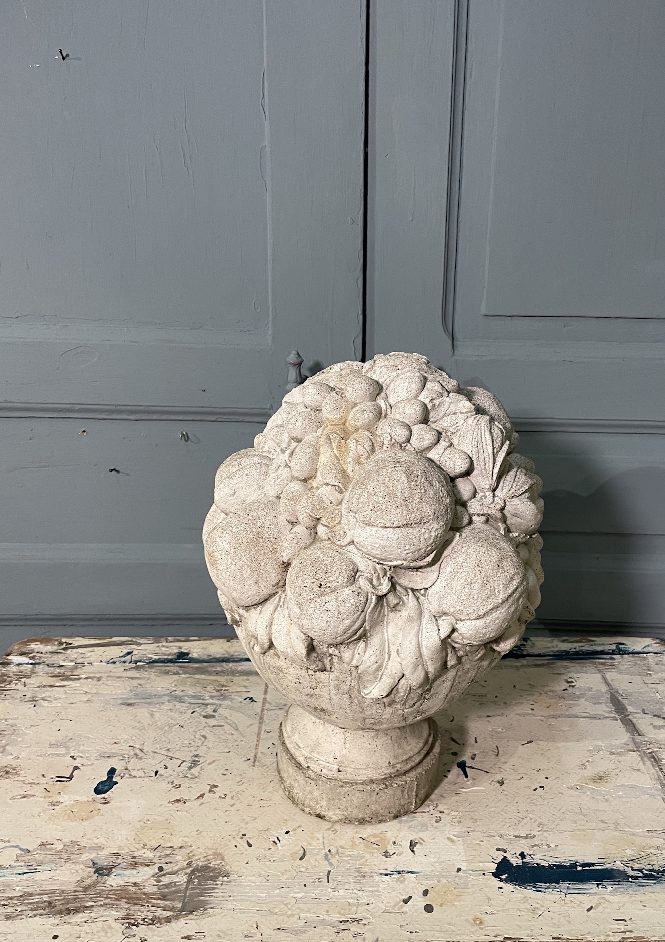 Old cement fruitbasket
