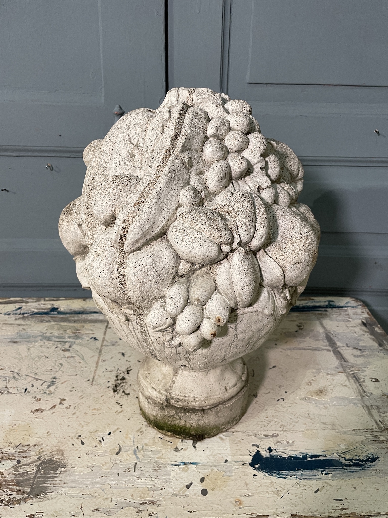 Old cement fruitbasket