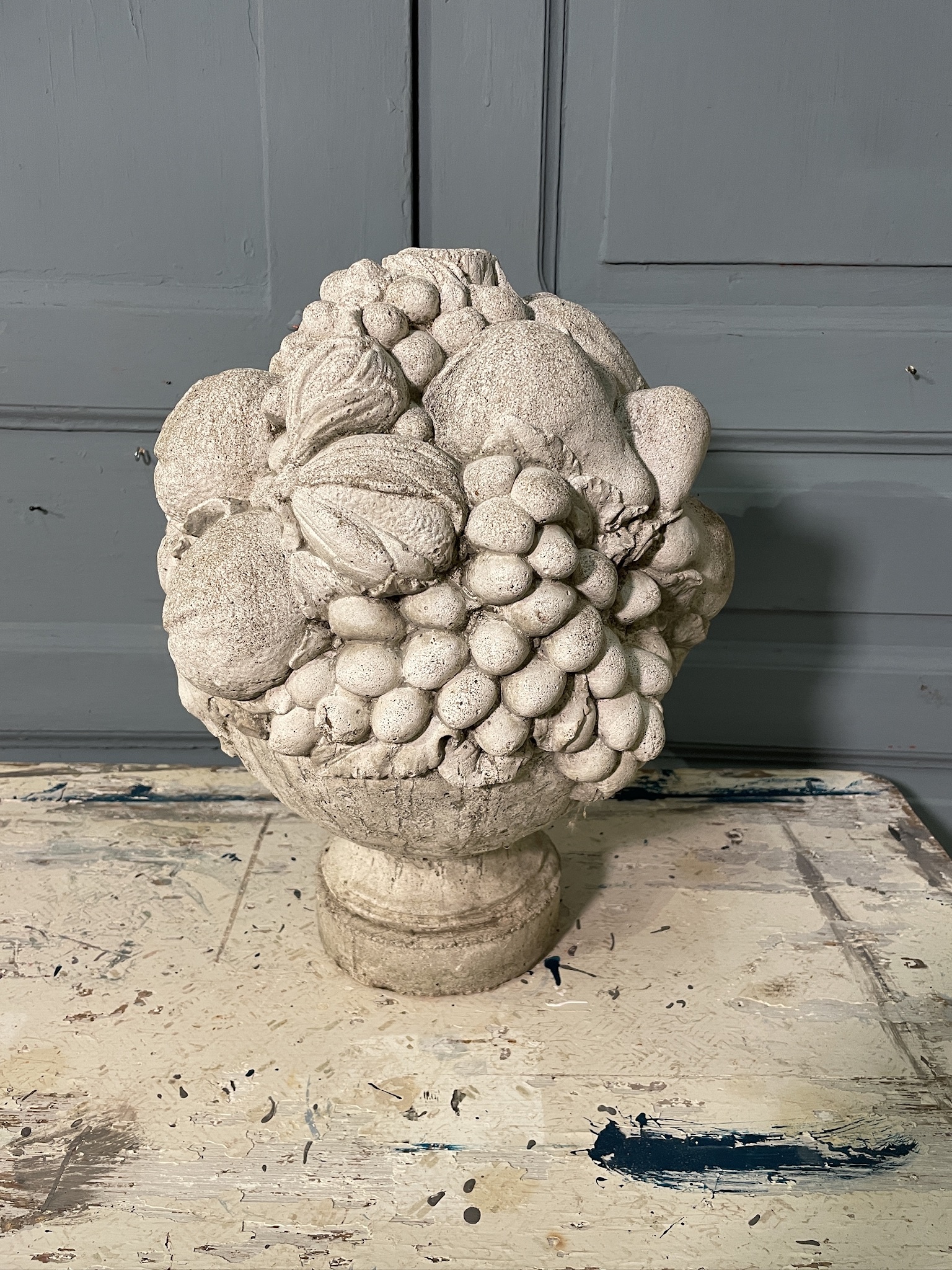 Old cement fruitbasket