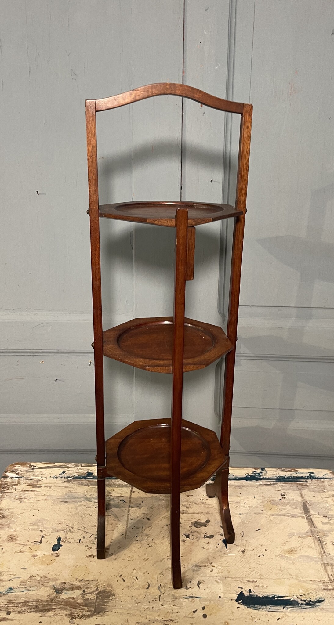Antieke mahonie klap etagere