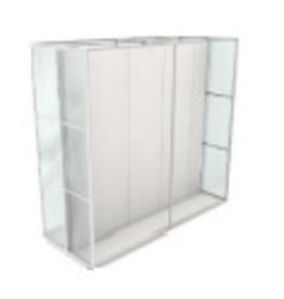 R-DIV,CC32,TWO SIDED,FRAME,WH/GLASS,H2430,4-SEC